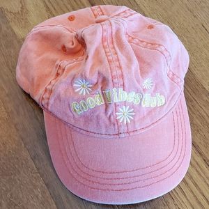Orange "good vibes club" baseball cap